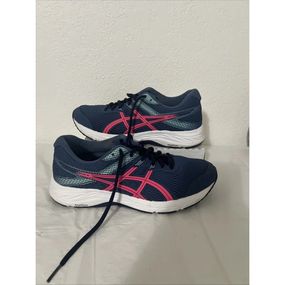 ASICS Gel Contend 6 Shoes Womens Sz 10 Blue Pink Running Training 1012A571